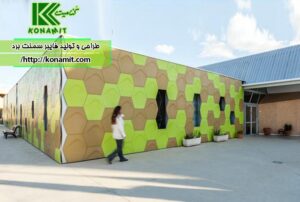 نمای فایبرسمنت شش ضلعی